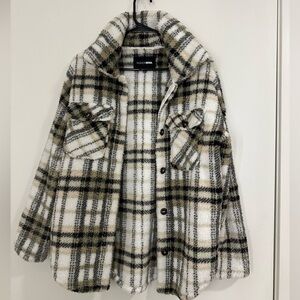 Fashion Nova Plaid Fleece Jacket
